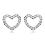 Kolczyki złote serduszka z białego złota AJK_004